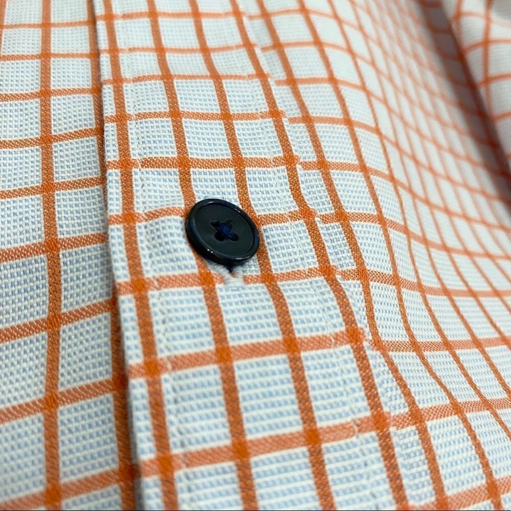Tasso Elba Grid Pattern Button Down Shirt Blue - Picture 6 of 7
